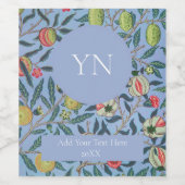 WEINETIKETT : WILLIAM MORRIS : BLAUES POMEGRANAT (Einzelnes Label)