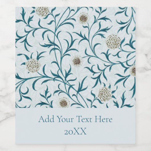 WEINETIKETT : WILLIAM MORRIS : FLORALISCHES DESIGN (Einzelnes Label)