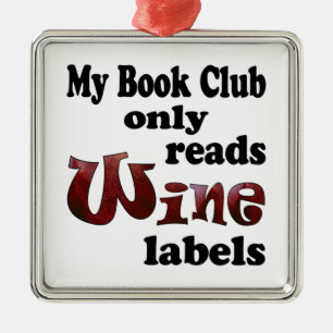 Weinetiketten für den Buchclub Silbernes Ornament