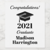 Weinetiketten für individuelle Name und Abschluss Weinetikett (Einzelnes Label)