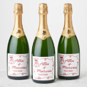 Weinetiketten Handgezogener Illustrierter Getränke Schaumweinetikett (Flaschen)