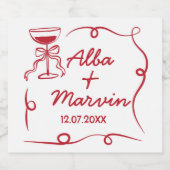 Weinetiketten Handgezogener Illustrierter Getränke Schaumweinetikett (Einzelnes Label)