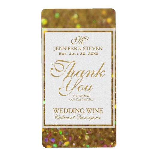Weinetiketten Imitate Gold Glitzer (Vorne)