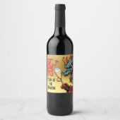 Weinetiketten Jahr des Drachen 2024 Chinesisch Neu Weinetikett (Vorderseite)