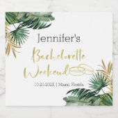 Weinetiketten | Tropisches Bachelorette Schaumweinetikett (Einzelnes Label)