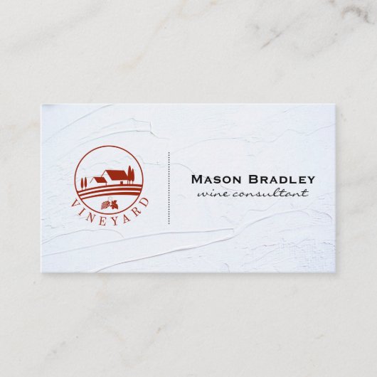 Weinexperte | Glas und Flasche | Weinberg Visitenkarte (Vorderseite)