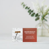 Weinexperte | Red Leather Marble Visitenkarte (Stehend Vorderseite)