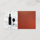 Weinexperte | Red Leather Marble Visitenkarte (Rückseite)
