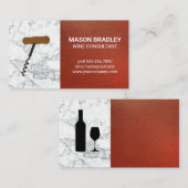 Weinexperte | Red Leather Marble Visitenkarte (Vorne/Hinten)