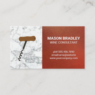 Weinexperte Red Leather Marble Visitenkarte