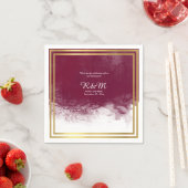 Weinfarbe auf personalisierter Hochzeit Serviette (Beispiel)