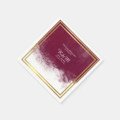 Weinfarbe auf personalisierter Hochzeit Serviette (Ecke)