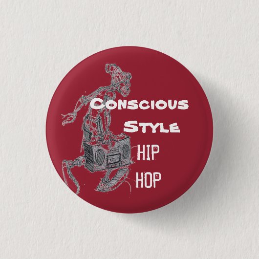 Weinfarbe bewusste Art-angesagter Hopfenknopf Button (Vorderseite)