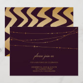 Weinfarbe-Geburtstag/neues Jahr-Party Einladung (Vorne/Hinten)