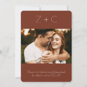 Weinfarbene Hochzeit im Herbst Einladung (Rückseite)