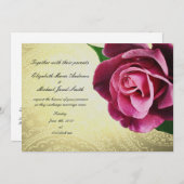 Weinfarbene Vintage Rose Hochzeit Einladung (Vorne/Hinten)