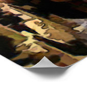 Weinfässer im Weinkeller Poster (Ecke)