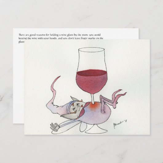 Weinfee - horizontaler Stamm Postkarte (Vorne/Hinten)