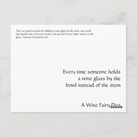 Weinfee - horizontaler Stamm Postkarte (Rückseite)