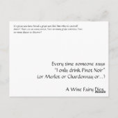 Weinfee - Ich trinke nur horizontalen Text Postkarte (Rückseite)