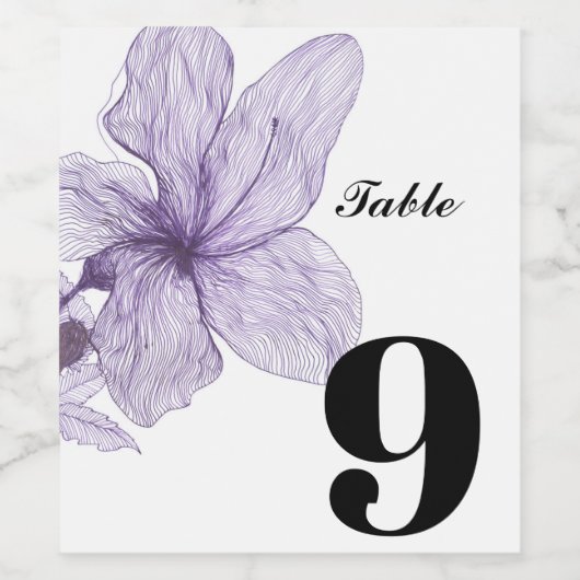 Weinfelf für Hochzeiten Tischnummer Weinetikett (Einzelnes Label)