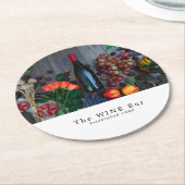 Weinflasche, Bar/Weinkeller Runder Pappuntersetzer (Angewinkelt)