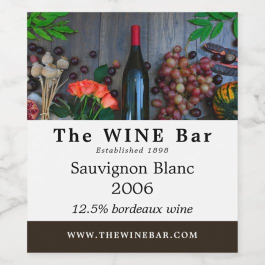 Weinflasche, Bar/Weinkeller Weinetikett (Einzelnes Label)