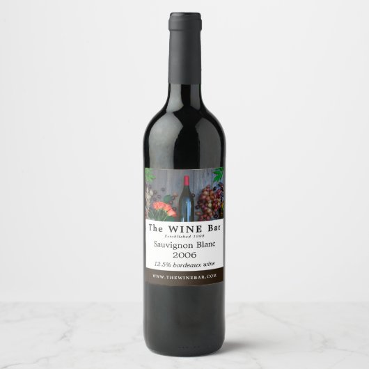 Weinflasche, Bar/Weinkeller Weinetikett (Vorderseite)