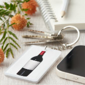 Weinflasche (Blanketikett) Akryllischer Schlüssela Schlüsselanhänger (Vorderseite rechts)