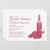 Weinflasche Bridal Dusche Einladungen (Vorne/Hinten)