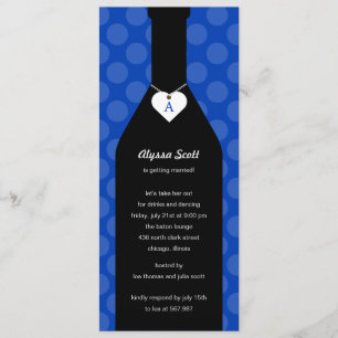 Weinflasche Bridal Dusche Einladungen - Cobalt Blu