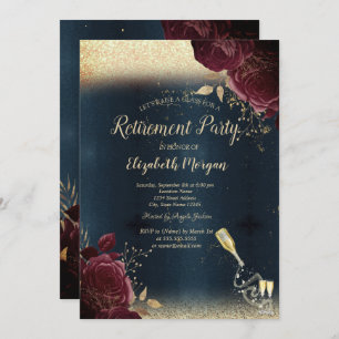 Weinflasche, Burgund-Rose Ruhestand Einladung