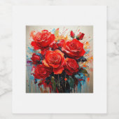 Weinflasche - Die Rote Rosen Kunstwerk Weinetikett (Einzelnes Label)