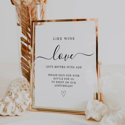 Weinflasche - Gästebuch, druckbares Hochzeitszeich Sockelschild