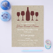 Weinflasche & Gläser Holiday Flyer Poster (Einzeln)