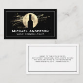 Weinflasche | Gold Spritzer Visitenkarte (Vorne/Hinten)