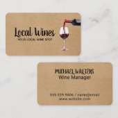 Weinflasche in Glas gießen | Weinprobe Visitenkarte (Vorne/Hinten)