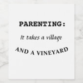 Weinflasche - individuelles Etikett - Funny Parent (Einzelnes Label)