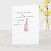 Weinflasche Karte (Gelbe Blume)