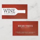 Weinflasche | Leather Texture Visitenkarte (Vorne/Hinten)