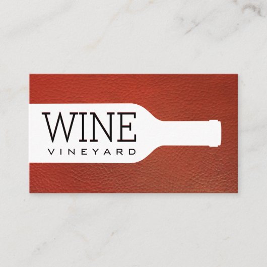 Weinflasche | Leather Texture Visitenkarte (Vorderseite)