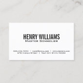 Weinflasche | Lila Blaugoldmarmor Visitenkarte (Rückseite)