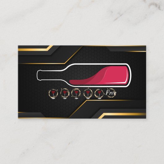 Weinflasche | Lochkarte Visitenkarte (Vorderseite)