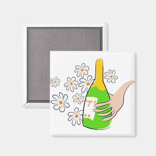 Weinflasche Magnet (Vorderseite/Rückseite)