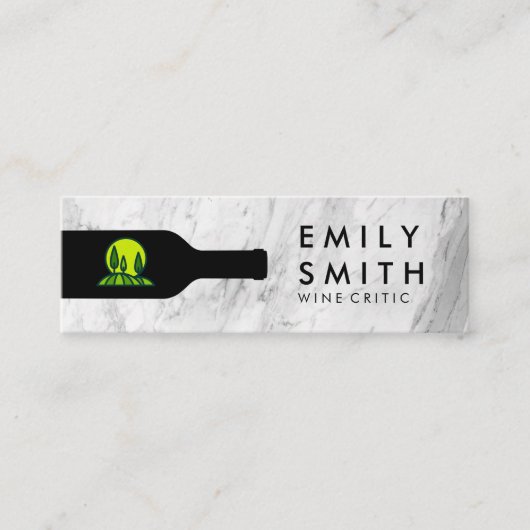 Weinflasche | Marmor | Weinberg Mini Visitenkarte (Vorderseite)