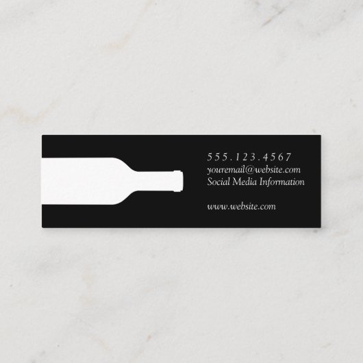 Weinflasche | Marmor | Weinberg Mini Visitenkarte (Rückseite)