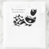 Weinflasche mit Corks Sketch Custom Buchzeichen Rechteckiger Aufkleber (Tasche)