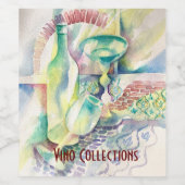 Weinflasche mit feinen Künsten Set Weinetikett (Einzelnes Label)