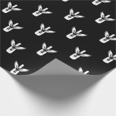 Weinflasche mit Flügeln und Korkenzieher Geschenkpapier (Ecke)