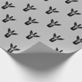 Weinflasche mit Flügeln und Korkenzieher Geschenkpapier (Ecke)